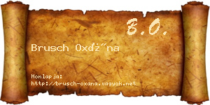 Brusch Oxána névjegykártya